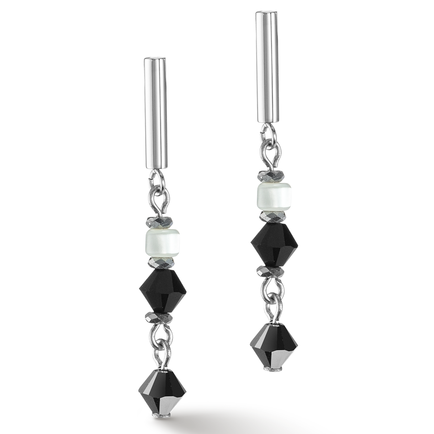 Princess Shape Mix earrings black-white