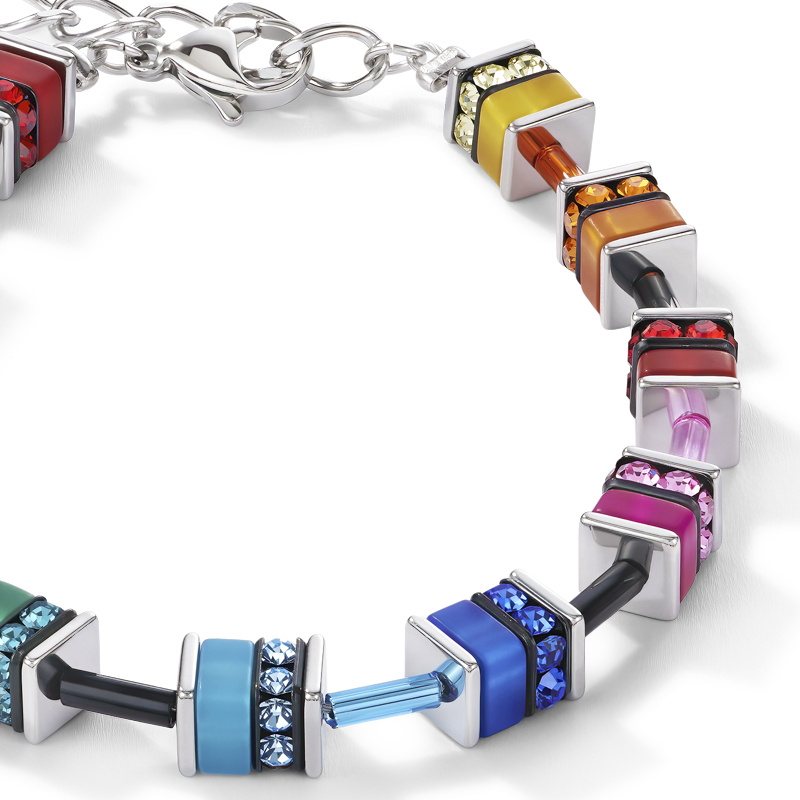 GeoCUBE® Bracelet classic polaris & rhinestone multicolour