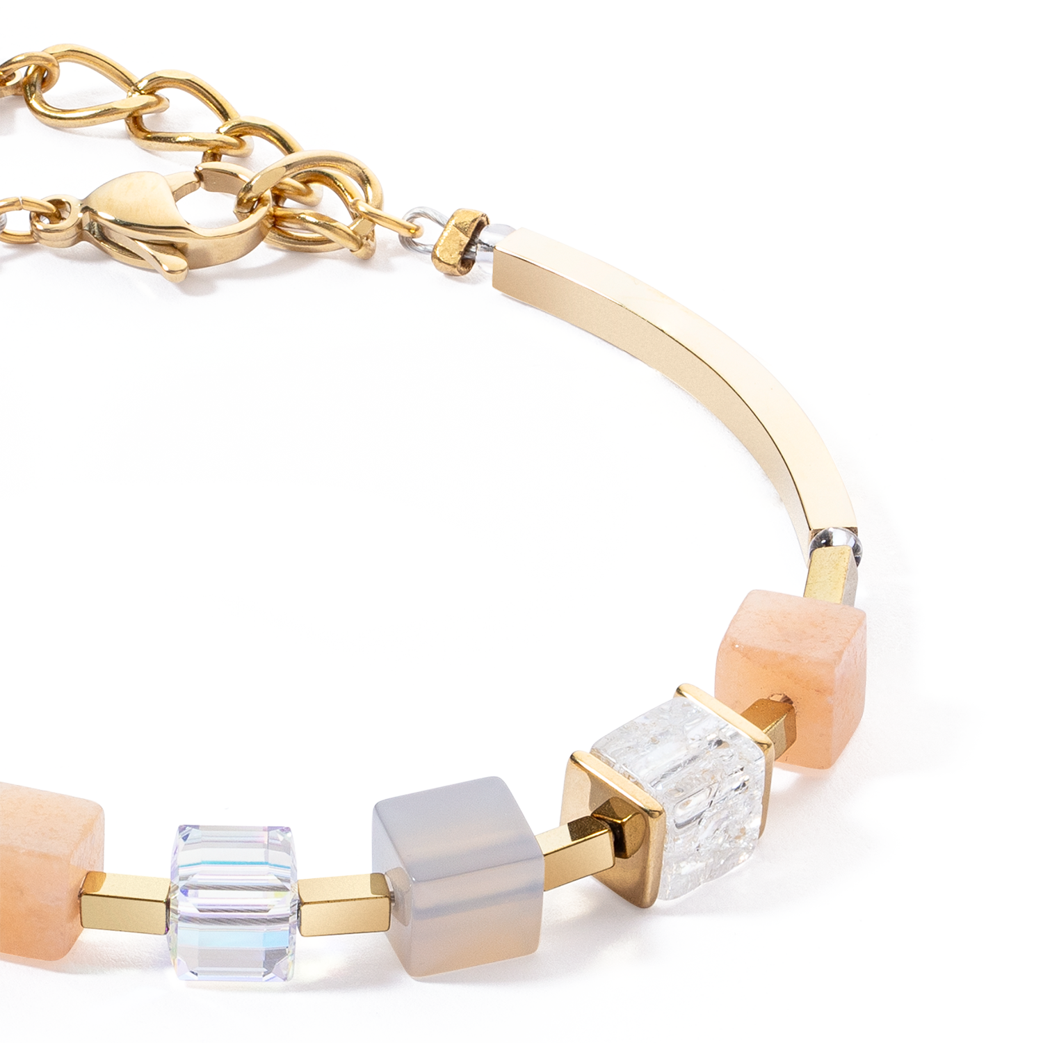 Bracelet Precious Statement Cubes grey-peach