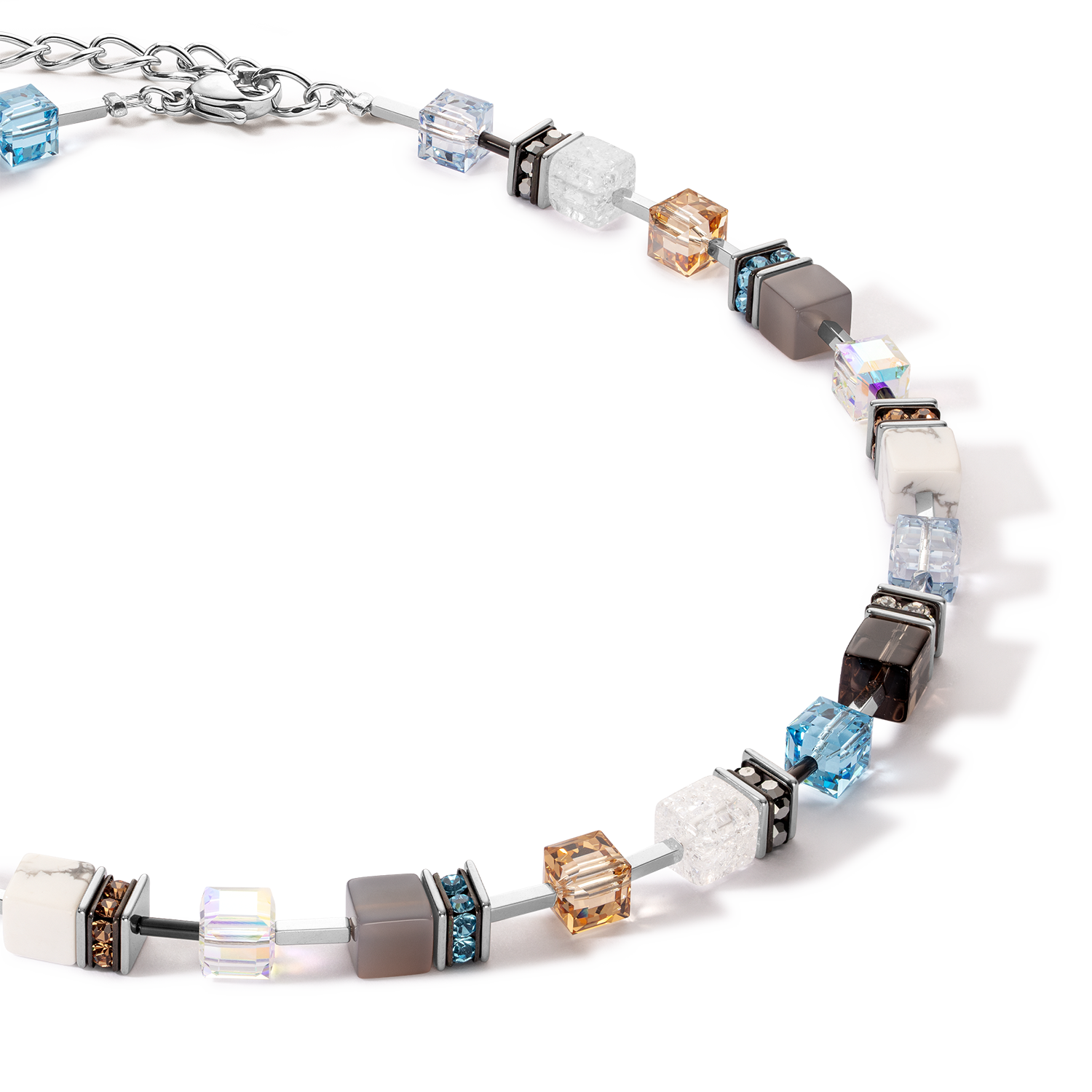 GeoCUBE® Iconic Statement Precious necklace aqua-beige