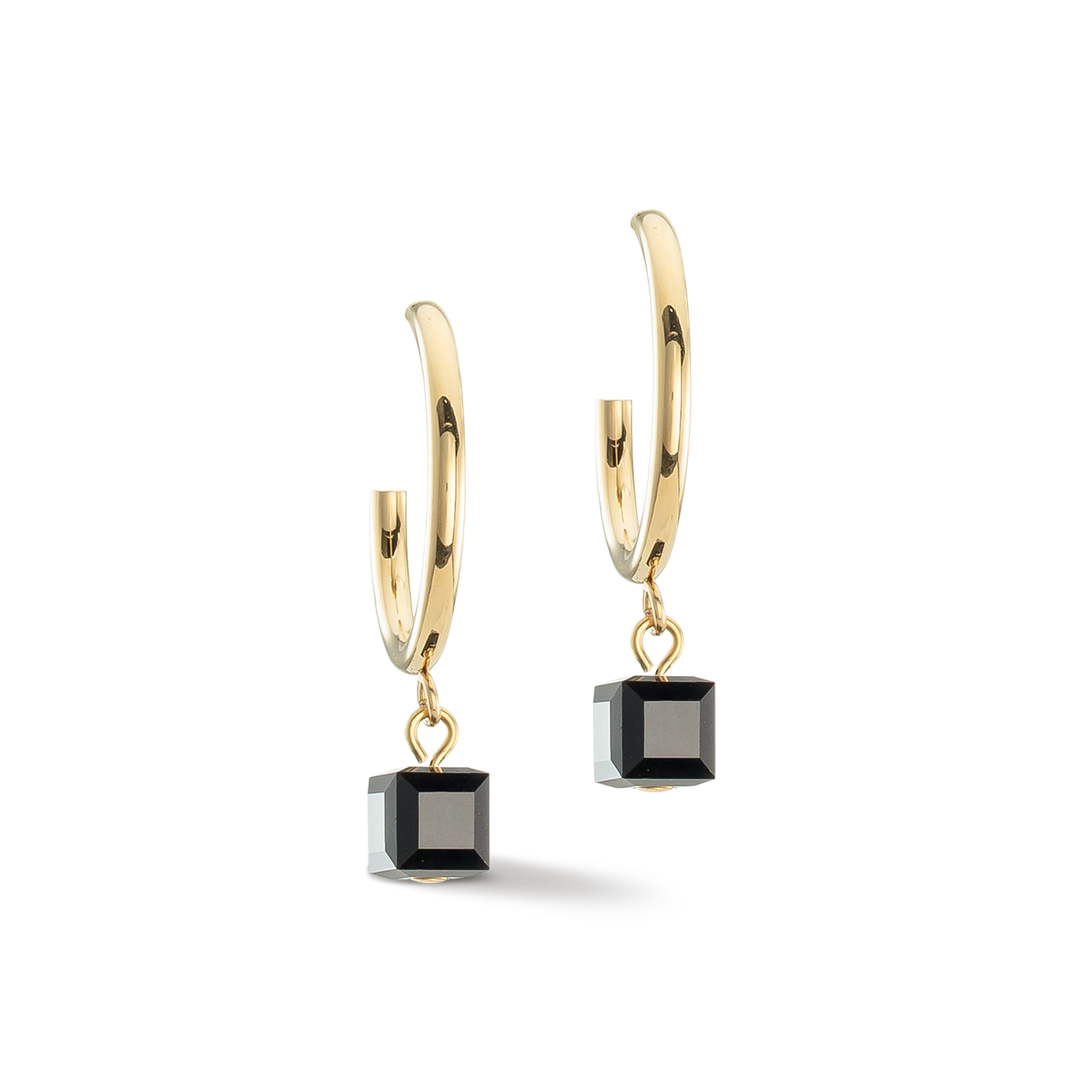 Earrings Creole Chunky Chain gold-black