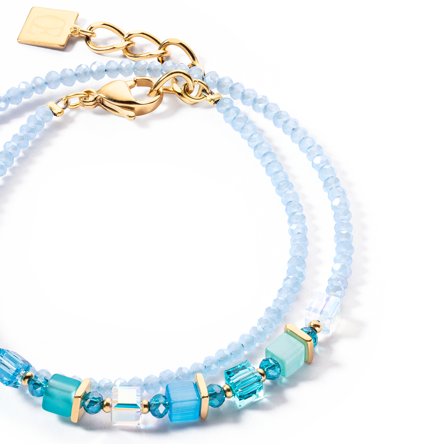 Joyful Colours Wrap bracelet gold turquoise