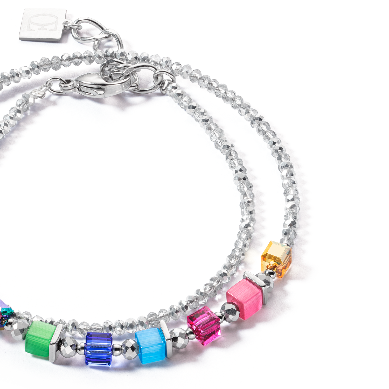 Joyful Colours Wrap bracelet silver rainbow