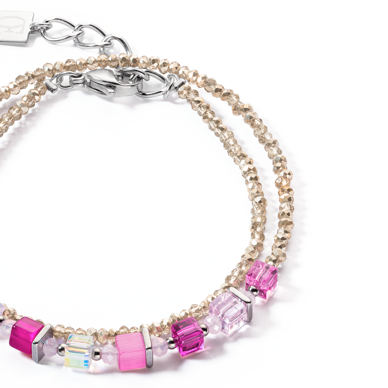 Joyful Colours Wrap bracelet silver pink