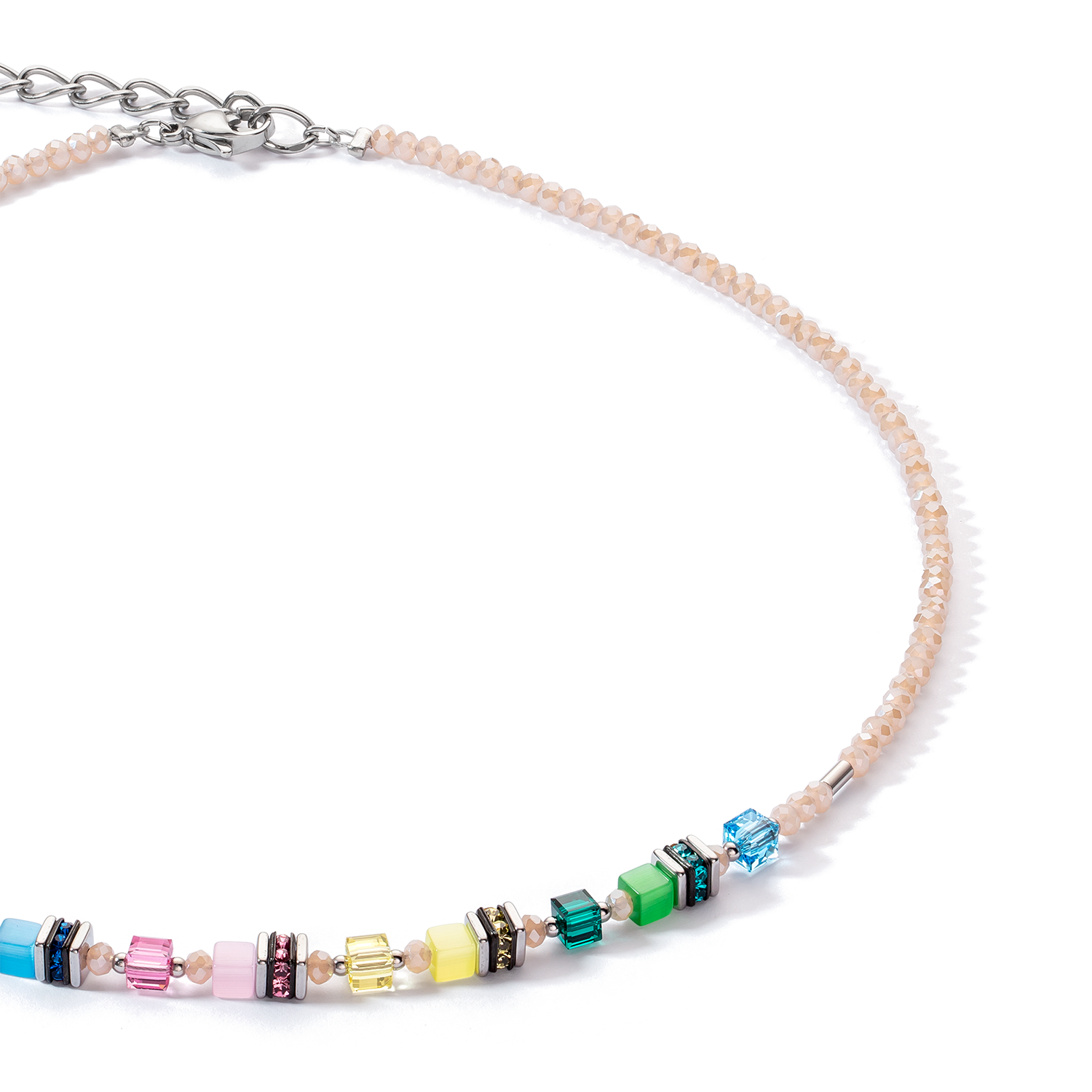 Mini Cubes necklace multicolour pastel