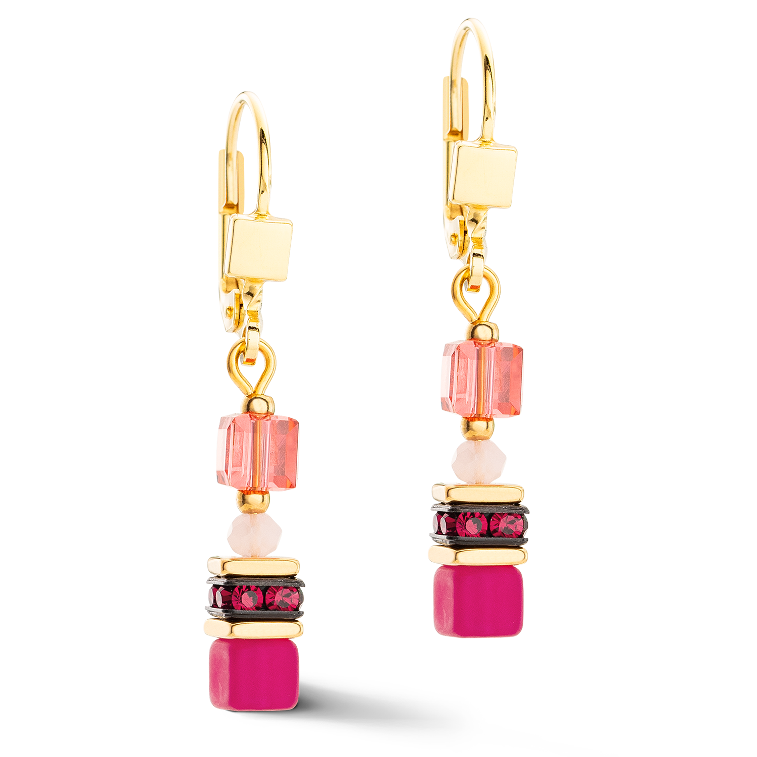 Earrings Mini Cubes Magenta