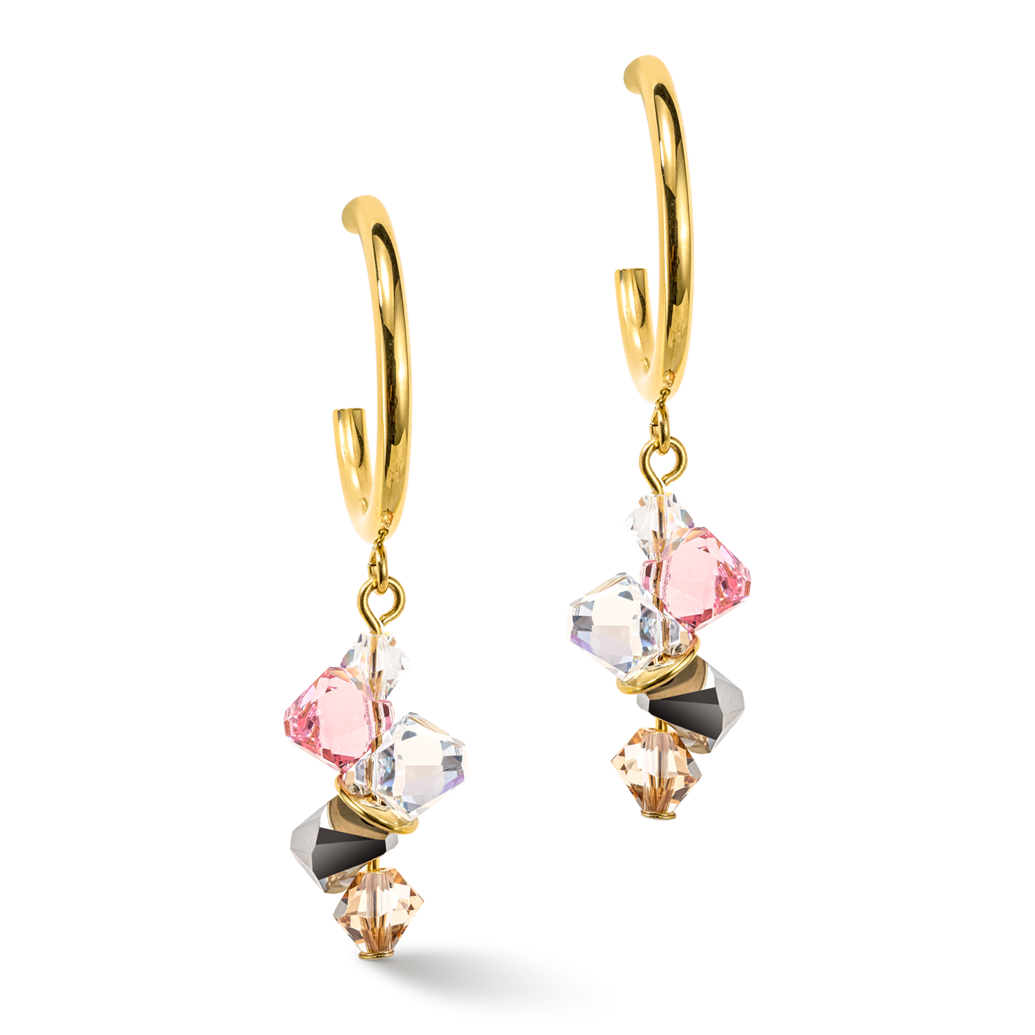 Dancing Crystals earrings gold light rose