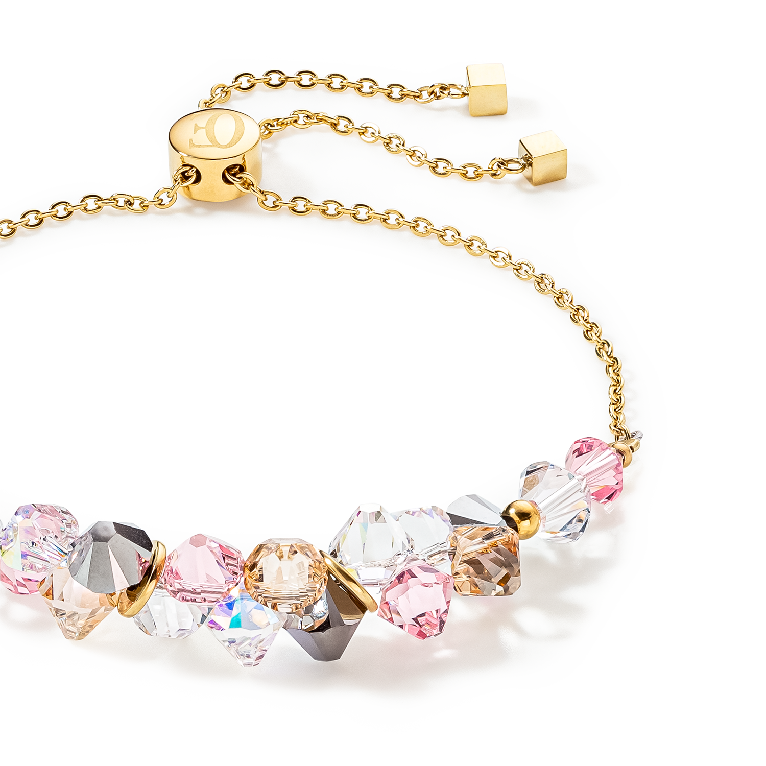 Dancing Crystals bracelet gold light rose