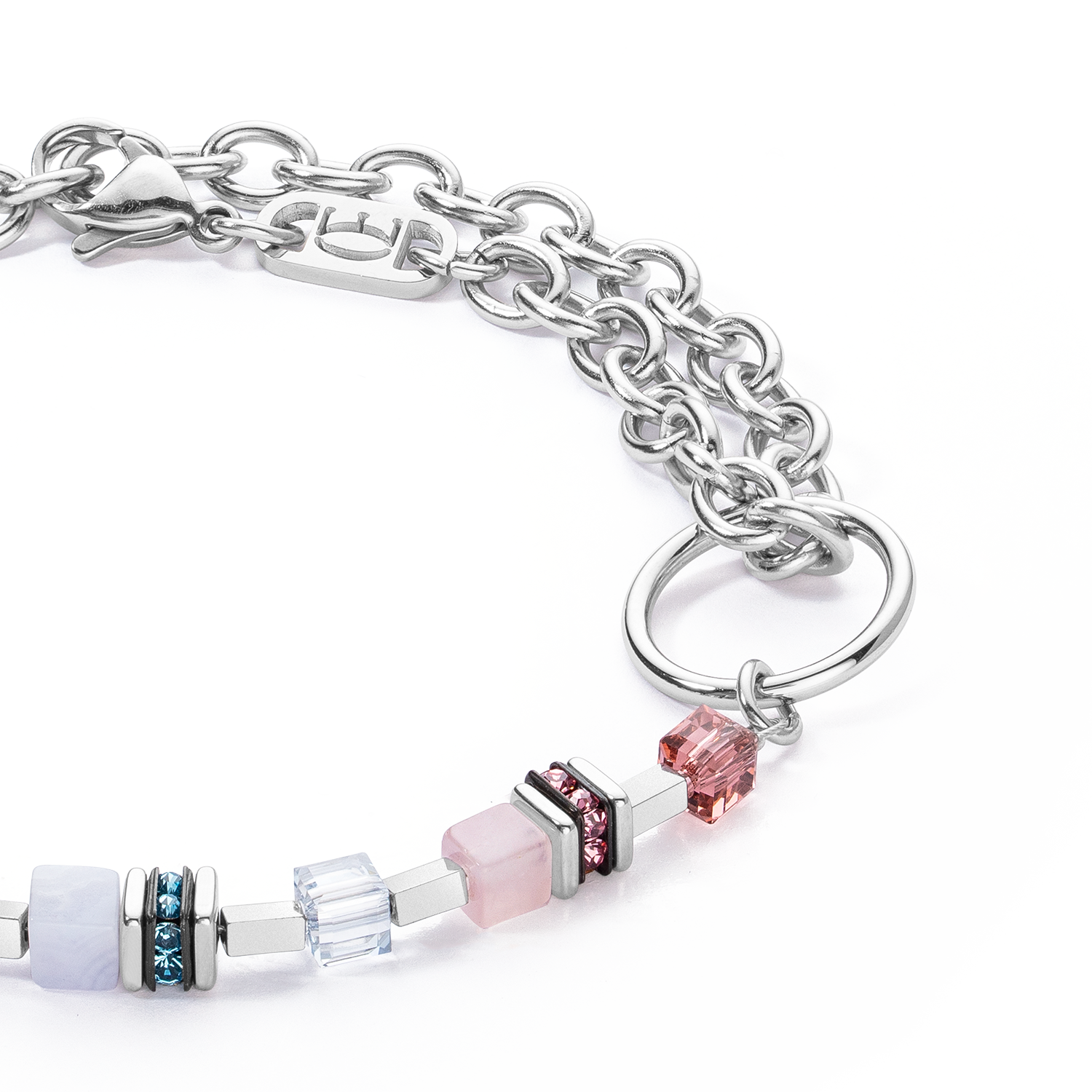 GeoCUBE® Fusion Charm bracelet silver-pastel