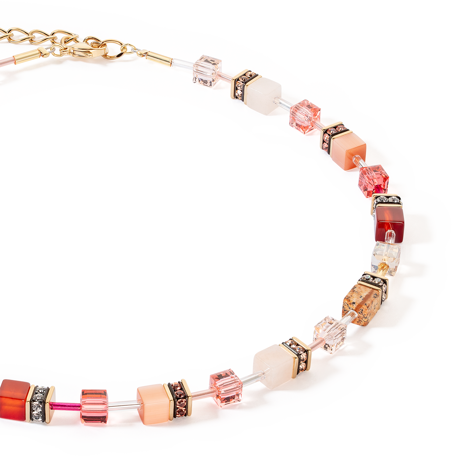 GeoCUBE® Iconic Precious necklace red-beige