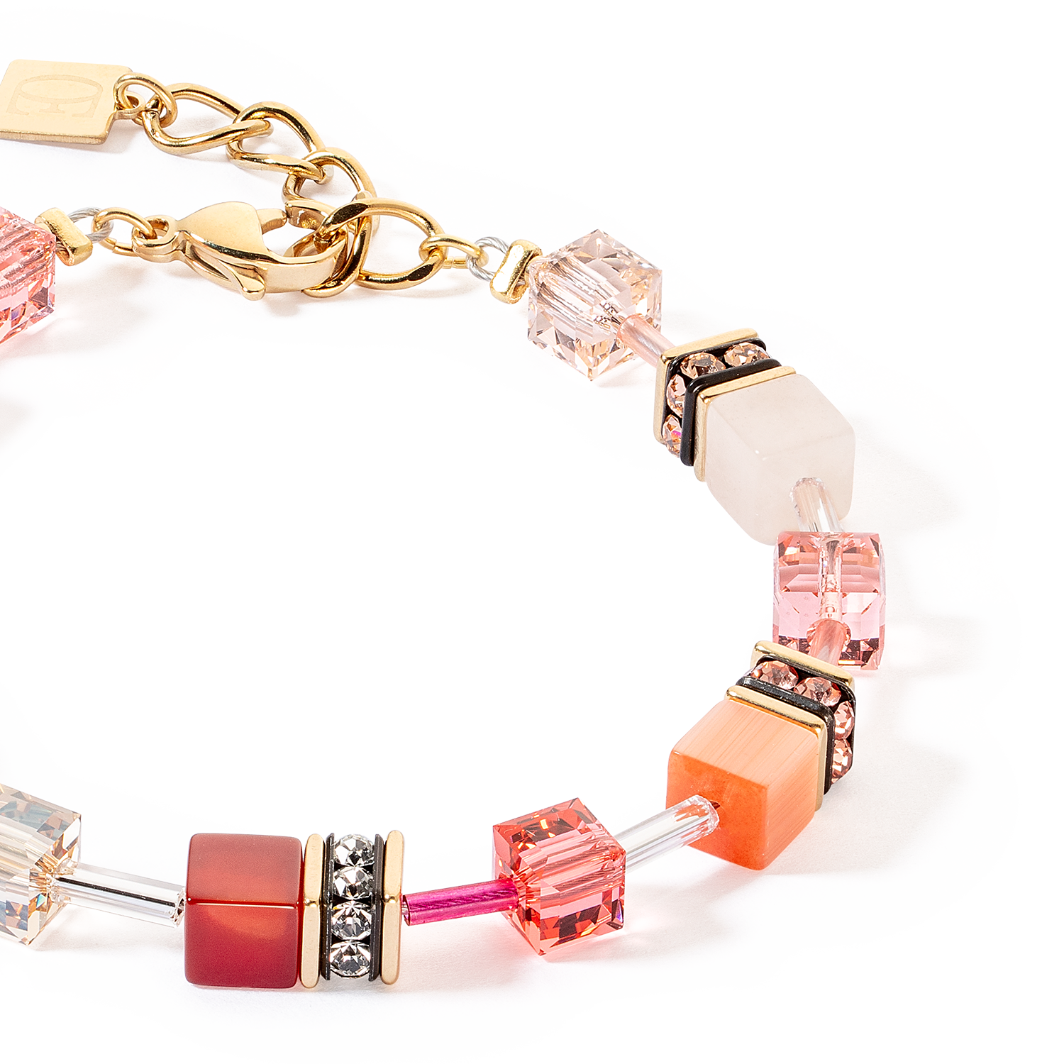 GeoCUBE® Iconic Precious bracelet red-beige