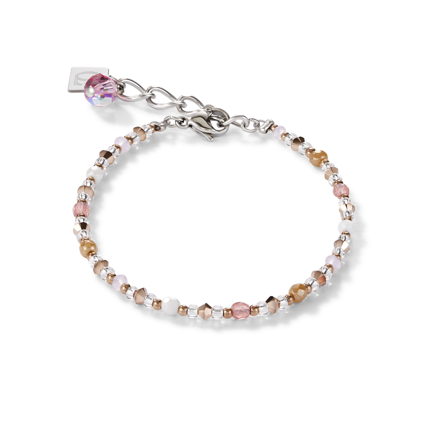 Bracelet Crystals & stainless steel light rose