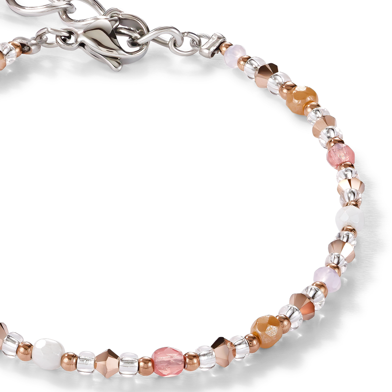 Bracelet Crystals & stainless steel light rose