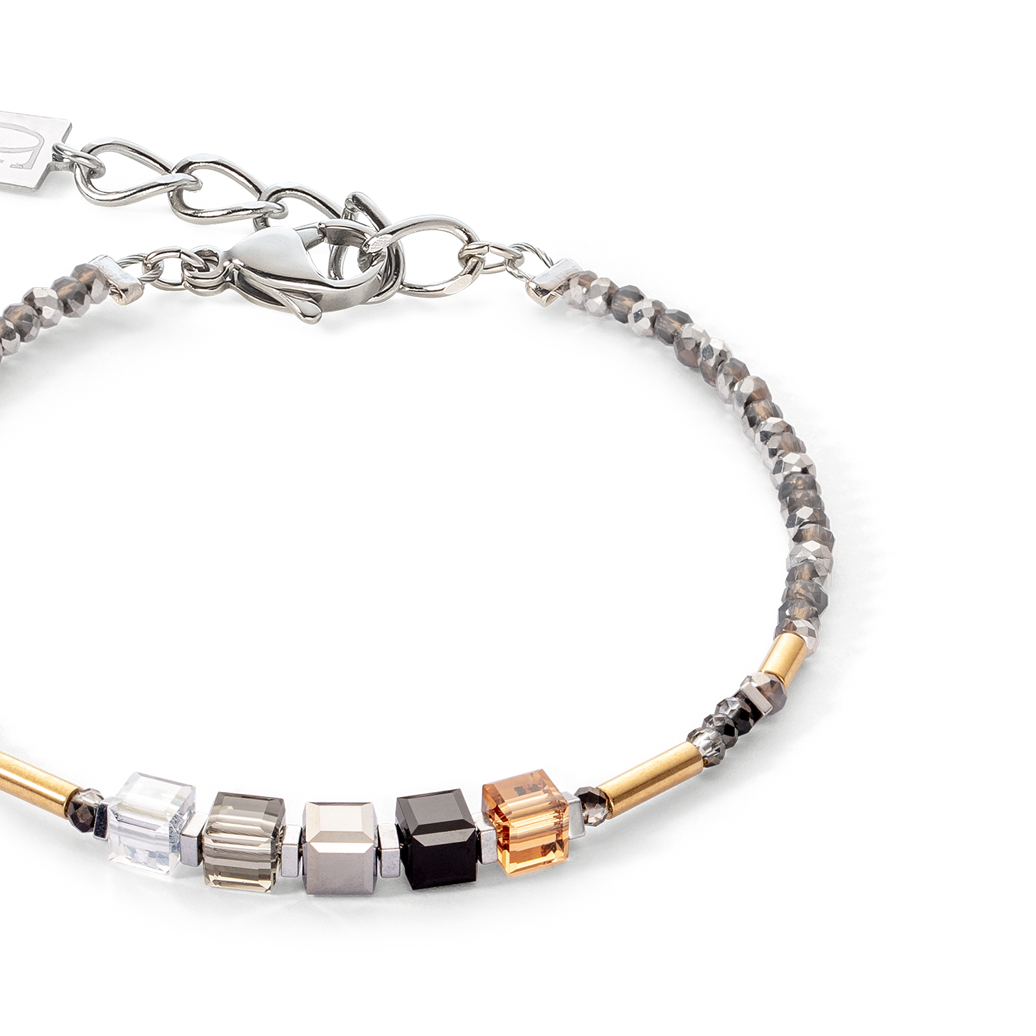 Cube Story Minimalistic Sparkling bracelet grey gold