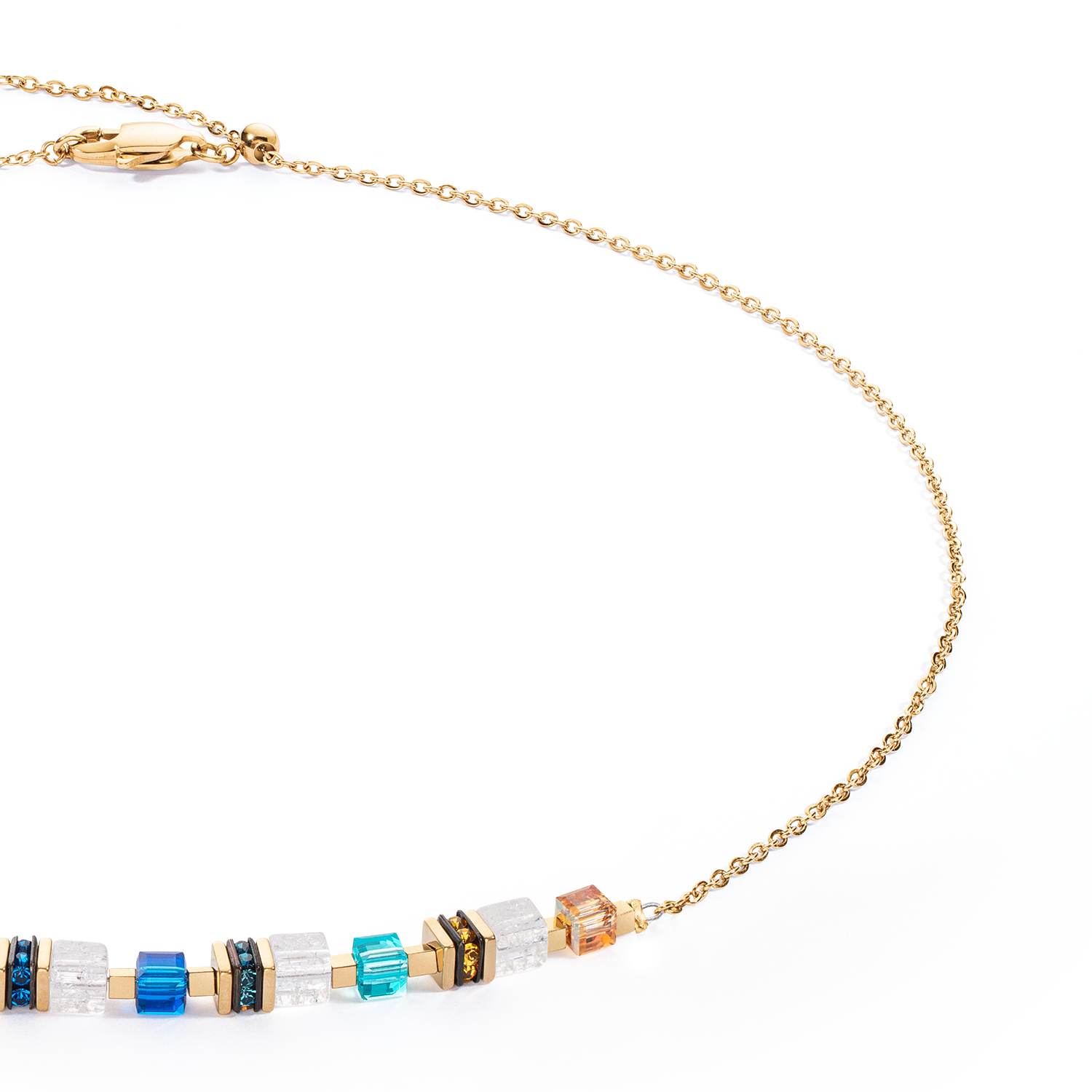 Necklace Mini Cubes & Chain gold-multicolour