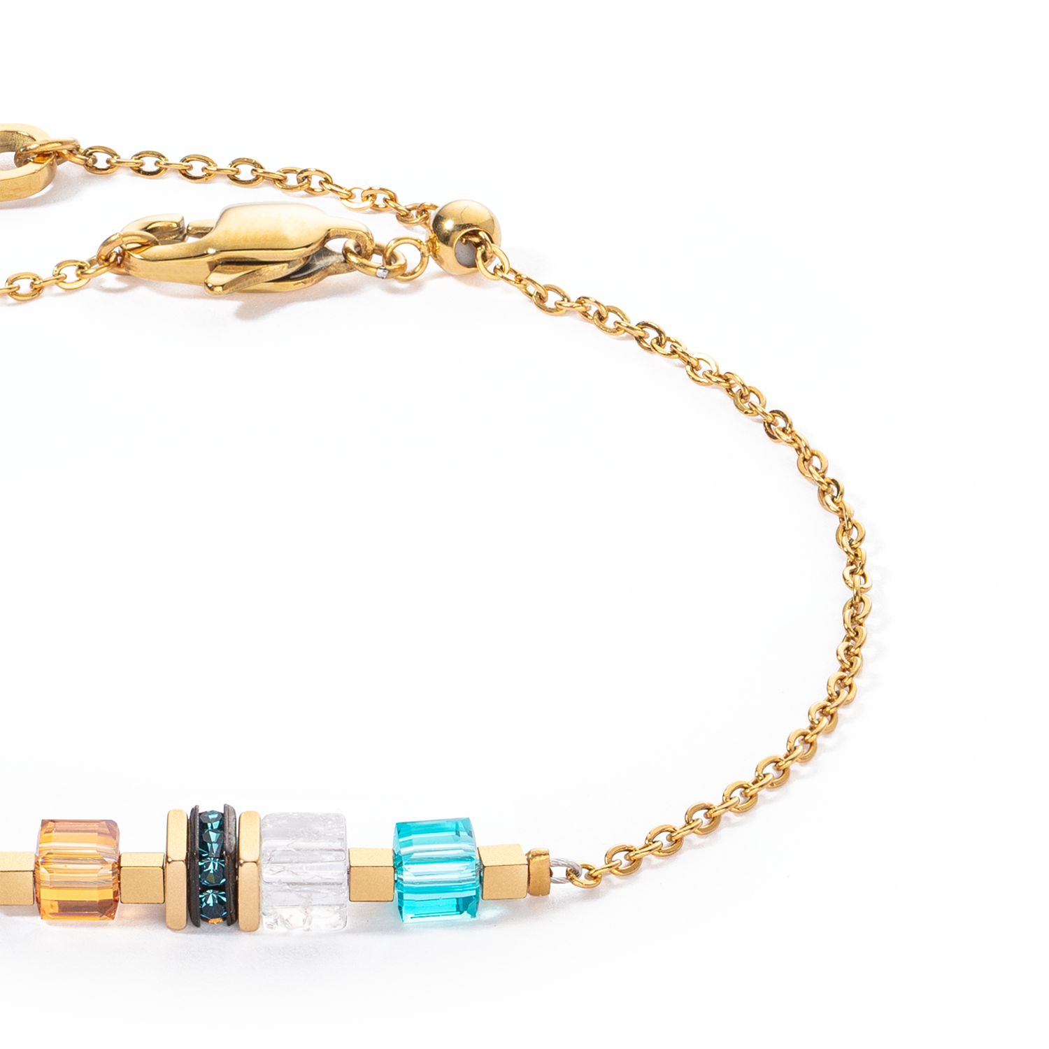 Bracelet Mini Cubes & Chain gold-multicolour