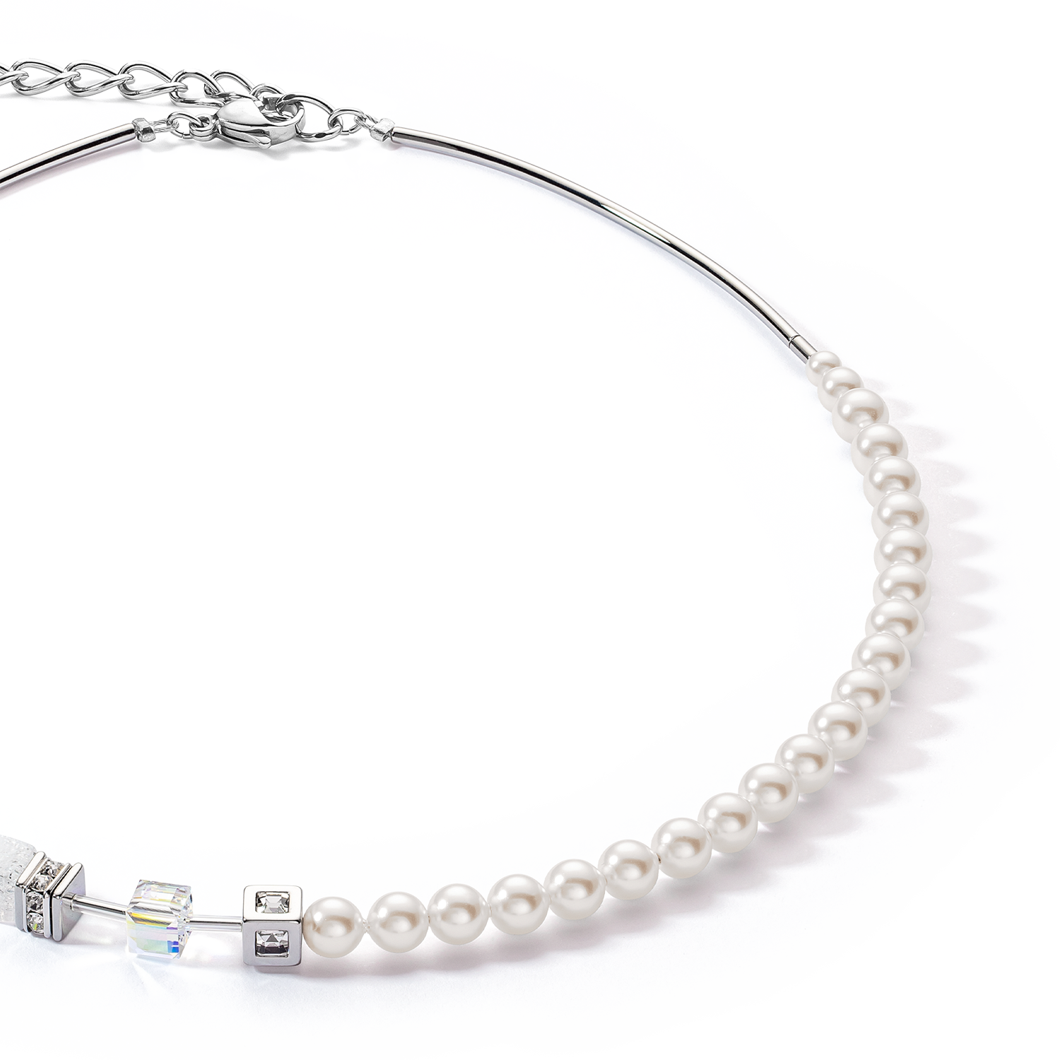 GeoCUBE® Precious Fusion Pearls necklace white