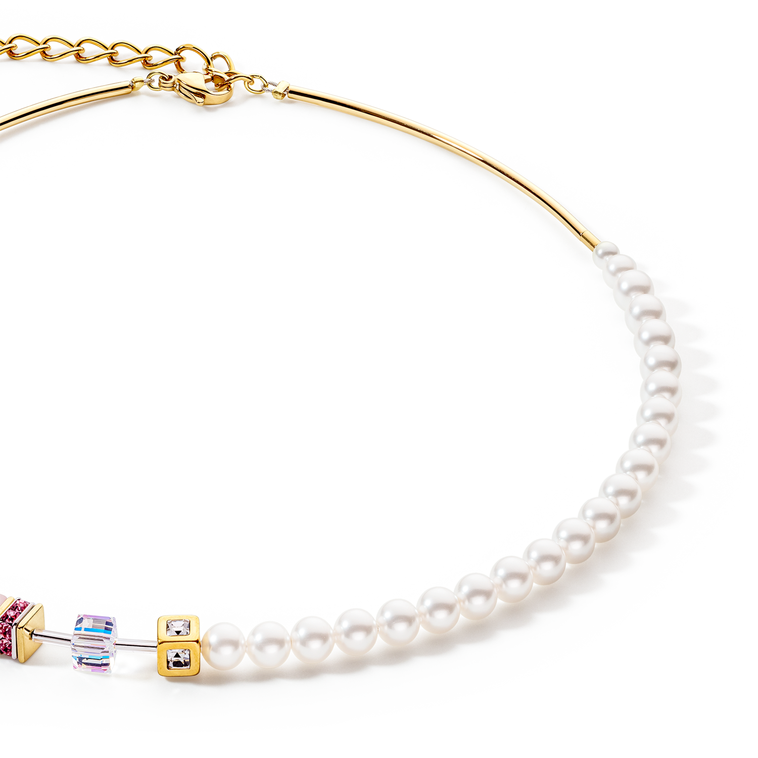 GeoCUBE® Precious Fusion Pearls necklace multicolour pastel