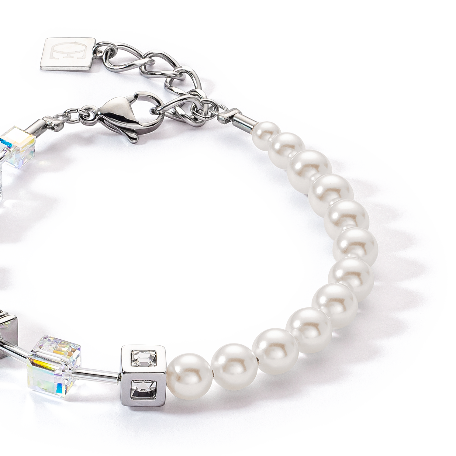 GeoCUBE® Precious Fusion Pearls bracelet white