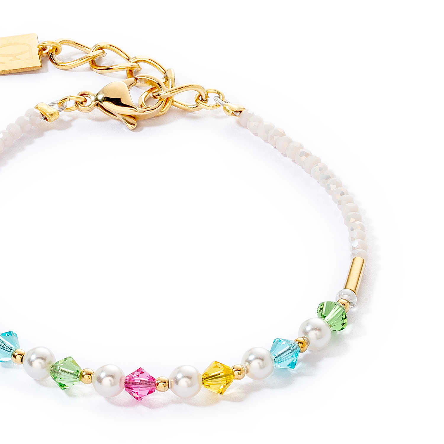 Princess Pearls bracelet gold multicolour