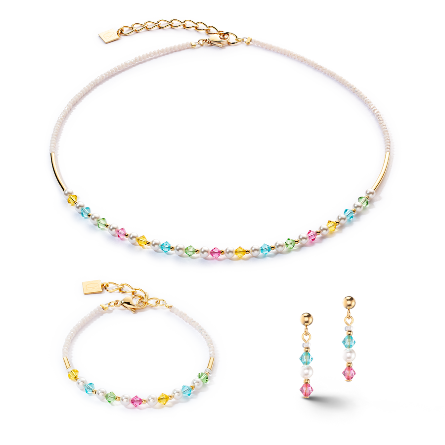 Princess Pearls bracelet gold multicolour